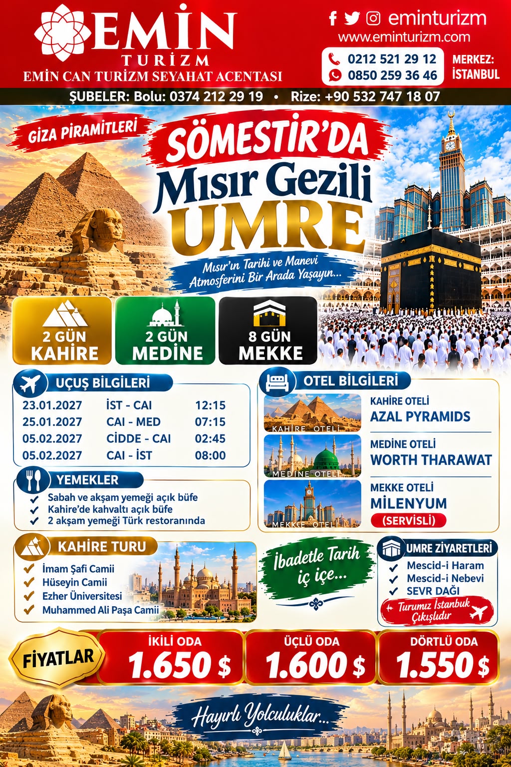 Sömestirde Mısır bağlantılı Umre