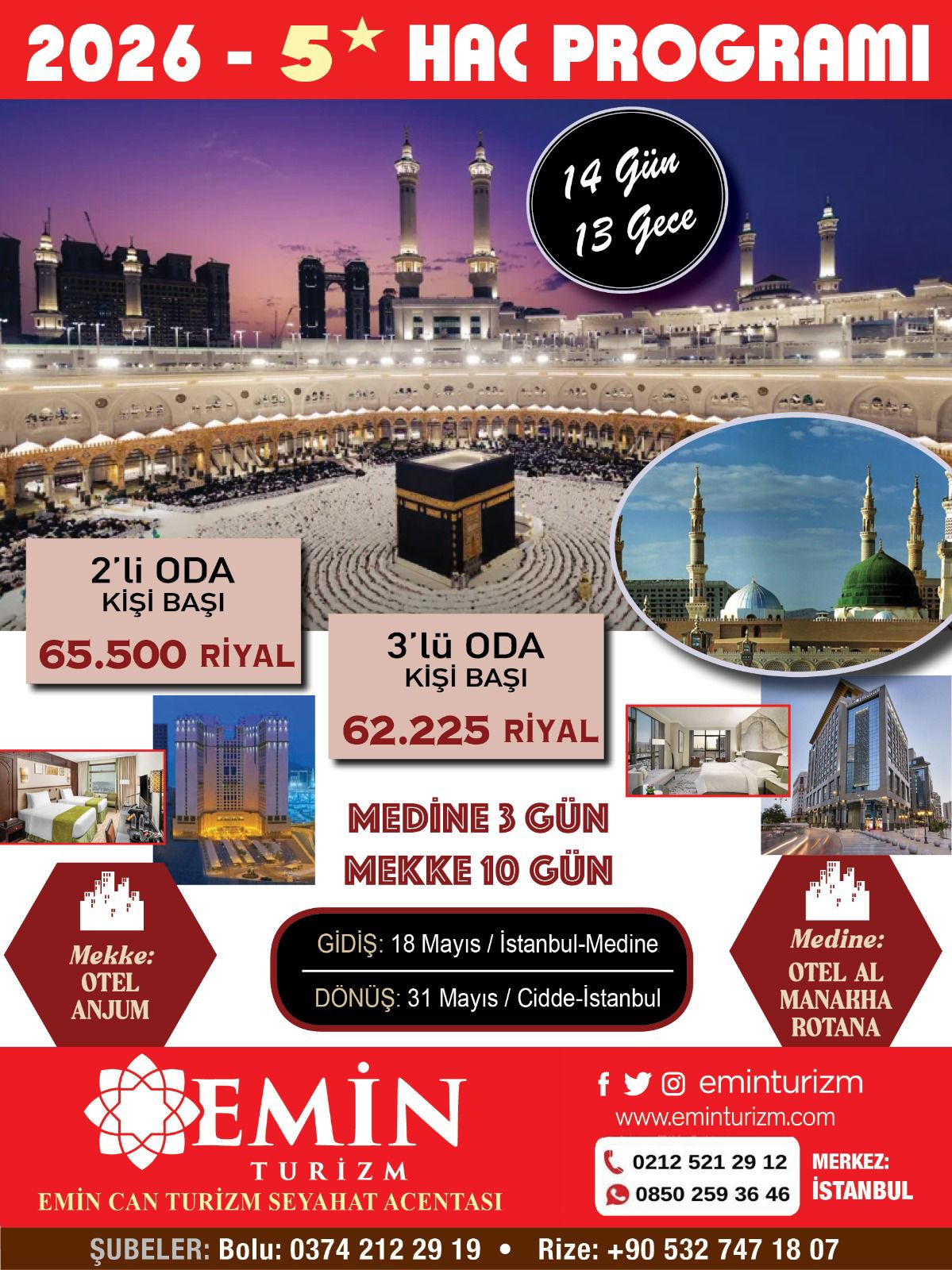 2026 Yılı 5* Lüks Hac Proğramı