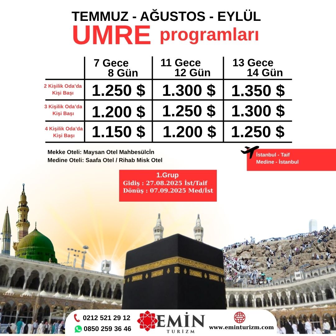 Yaz Dönemi Ekonomik Umre Proğramı