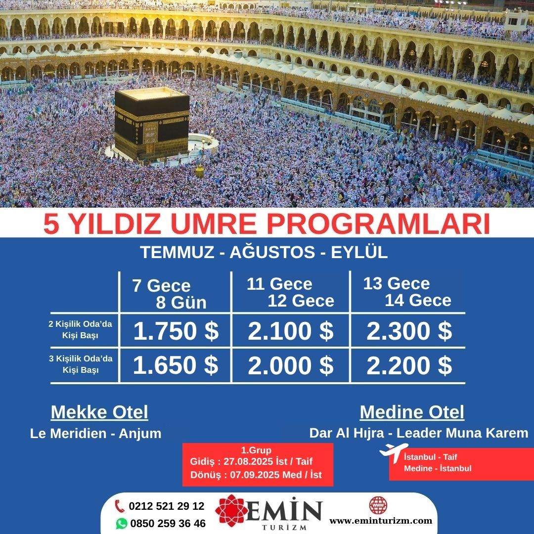 Yaz Dönemi Lüks Umre Proğramı